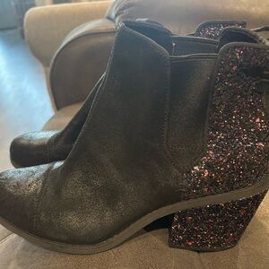 Toms Black Sparkle Ankle Booties